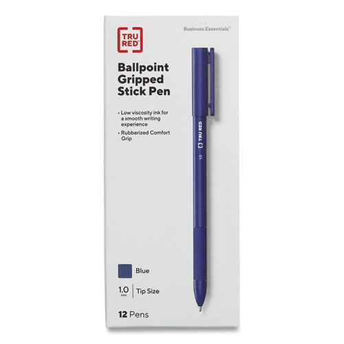 Picture of Gripped Ballpoint Pen, Stick, Medium 1 mm, Blue Ink, Blue Barrel, Dozen