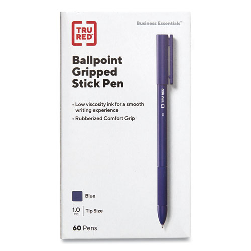 Picture of Gripped Ballpoint Pen, Stick, Medium 1 mm, Blue Ink, Blue Barrel, 60/Pack