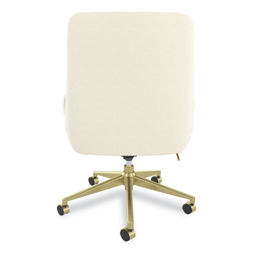 Picture of MidMod Fabric Manager Chair, Supports Up to 275 lb, Cream Seat/Back, Gold Base