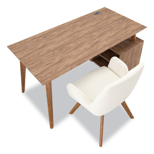 Picture of MidMod Storage Desk, Gold Pull, 59.7" x 29.4" x 29.5", Espresso