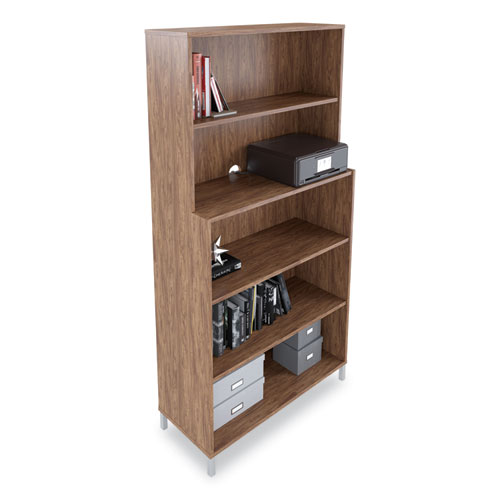 Picture of Essentials Laminate Bookcase, Five-Shelf, 35.8w x 14.9d x 72h, Espresso