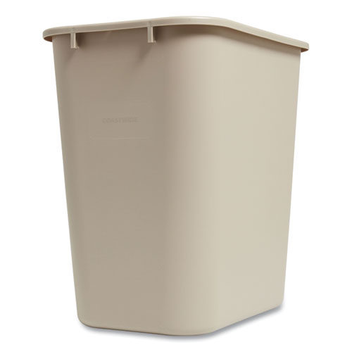 Picture of Open Top Indoor Trash Can, 10.25 gal, Plastic, Beige