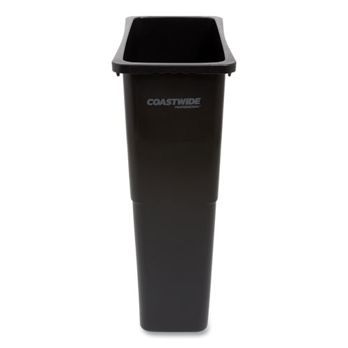 Picture of Slim Open Top Trash Can, 23 gal, Plastic, Black