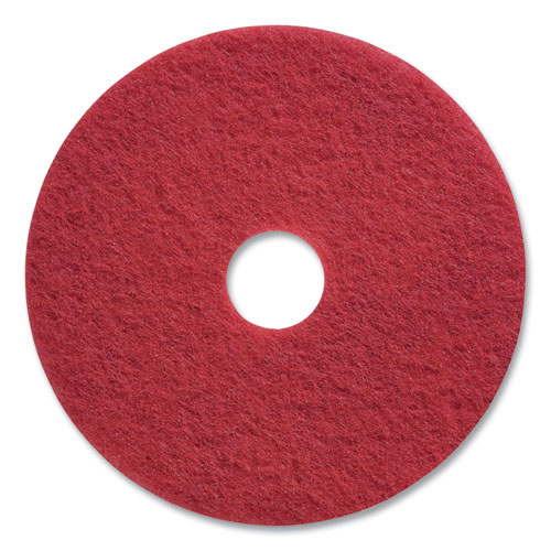Picture of Buffing Floor Pads, 17" Diameter, Red, 5/Carton