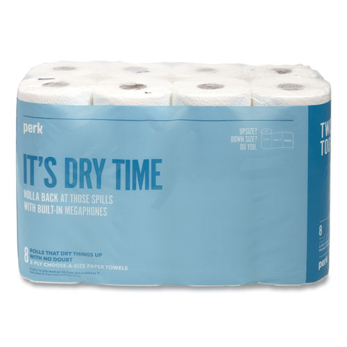 Picture of Choose-A-Size Kitchen Roll Paper Towels, 2-Ply, 5.9 x 11, White, 116 Sheets/Roll, 8 Rolls/Pack