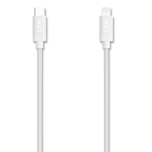 Picture of Braided Apple Lightning Cable to USB-C Cable, 6 ft, White