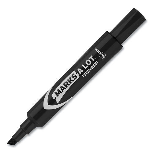 Picture of MARKS A LOT Regular Desk-Style Permanent Marker, Broad Chisel Tip, Black, Dozen (7888)