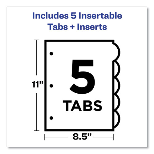 Picture of Insertable Style Edge Tab Plastic Dividers, 5-Tab, 11 x 8.5, Translucent, 1 Set