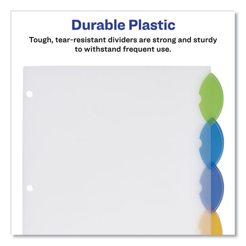 Picture of Insertable Style Edge Tab Plastic Dividers, 5-Tab, 11 x 8.5, Translucent, 1 Set