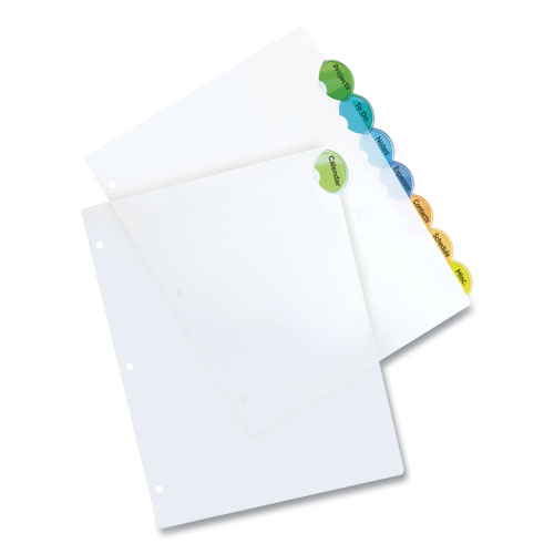 Picture of Insertable Style Edge Tab Plastic Dividers, 8-Tab, 11 x 8.5, Translucent, 1 Set