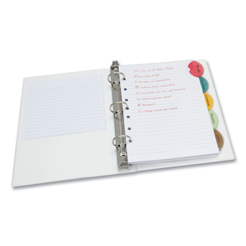 Picture of Insertable Style Edge Tab Plastic Dividers, 7-Hole Punched, 5-Tab, 8.5 x 5.5, Translucent, 1 Set