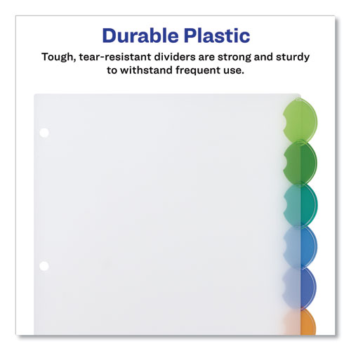 Picture of Insertable Style Edge Tab Plastic Dividers, 8-Tab, 11 x 8.5, Translucent, 1 Set