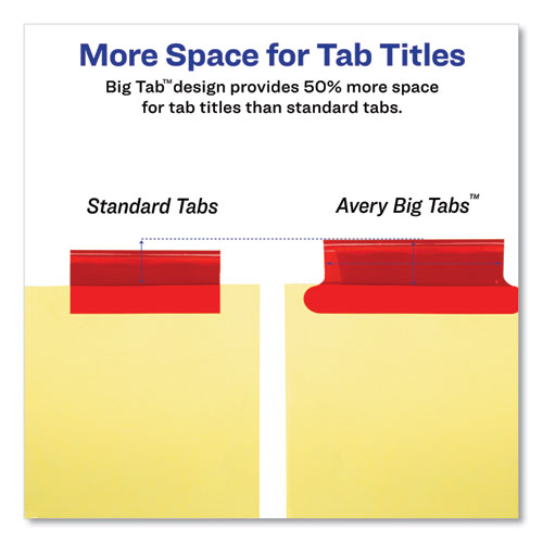 Picture of Insertable Big Tab Dividers, 8-Tab, Double-Sided Gold Edge Reinforcing, 11 x 8.5, Buff, Assorted Tabs, 1 Set