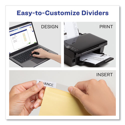 Picture of Insertable Standard Tab Dividers, 8-Tab, 14 x 8.5,, Buff, 1 Set