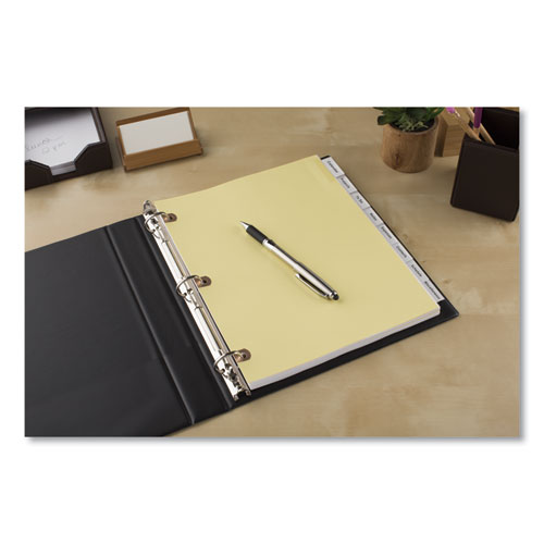 Picture of Insertable Big Tab Dividers, 8-Tab, Double-Sided Gold Edge Reinforcing, 11 x 8.5, Buff, Clear Tabs, 1 Set