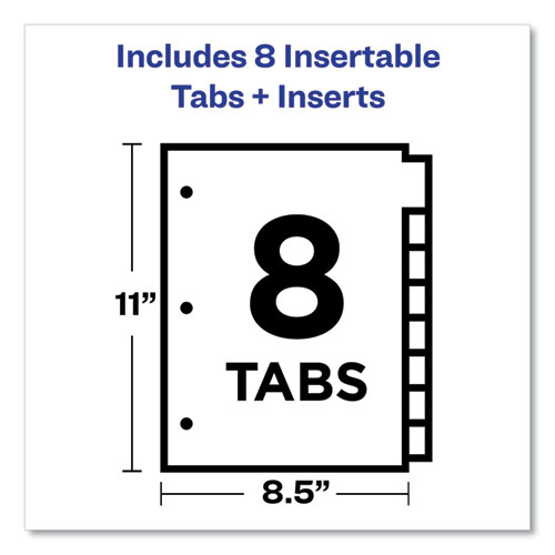 Picture of Insertable Big Tab Plastic Dividers, 8-Tab, 11 x 8.5, Assorted, 1 Set