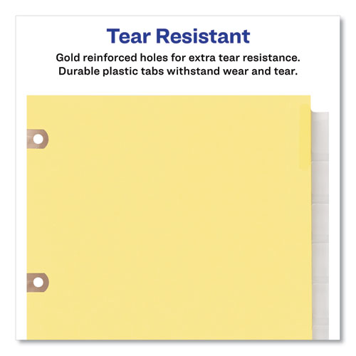 Picture of Insertable Big Tab Dividers, 8-Tab, Double-Sided Gold Edge Reinforcing, 11 x 8.5, Buff, Clear Tabs, 1 Set
