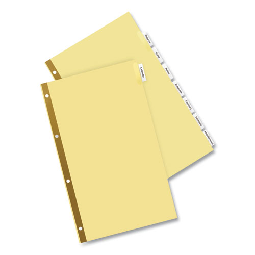 Picture of Insertable Standard Tab Dividers, 8-Tab, 14 x 8.5,, Buff, 1 Set