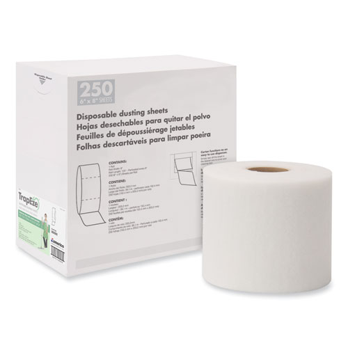 Picture of TrapEze Disposable Dusting Sheets, 8" x 125 ft, White, 250 Sheets/Roll,