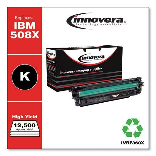 Picture of Remanufactured Black High-Yield Toner, Replacement for 508X (CF360X), 12,500 Page-Yield