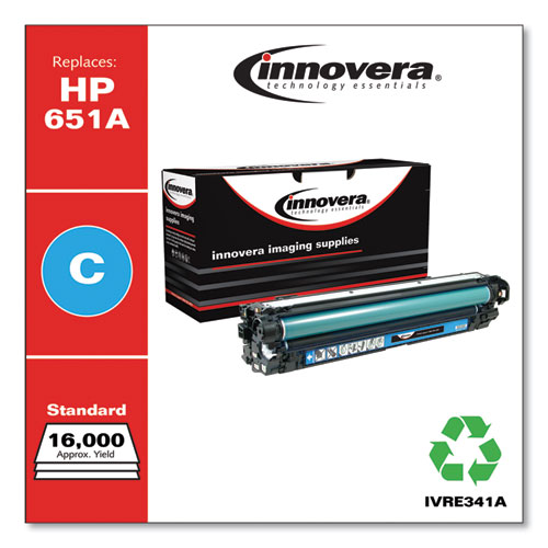 Picture of Remanufactured Cyan Toner, Replacement for 651A (CE341A), 13,500 Page-Yield