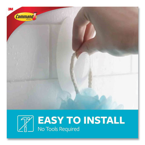 Picture of Medium Bath Hooks Value Pack, Plastic, White, 3 lb Capacity, 6 Hooks and 6 Strips