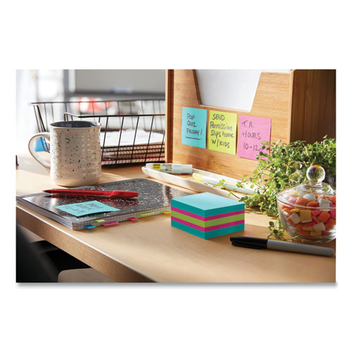 Picture of Self-Stick Notes Cube, 3" x 3", Bright Color Collection Colors, 360 Sheets/Pad, 3 Cubes/Pack