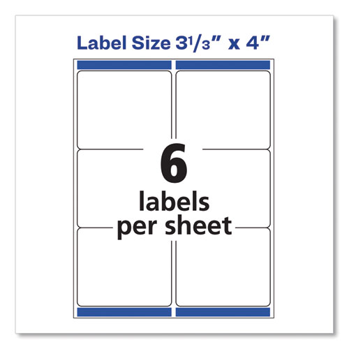 Picture of Shipping Labels w/ TrueBlock Technology, Inkjet Printers, 3.33 x 4, White, 6/Sheet, 25 Sheets/Pack