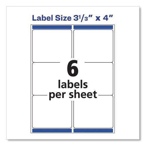 Picture of Shipping Labels w/ TrueBlock Technology, Inkjet/Laser Printers, 3.33 x 4, White, 6/Sheet, 500 Sheets/Box