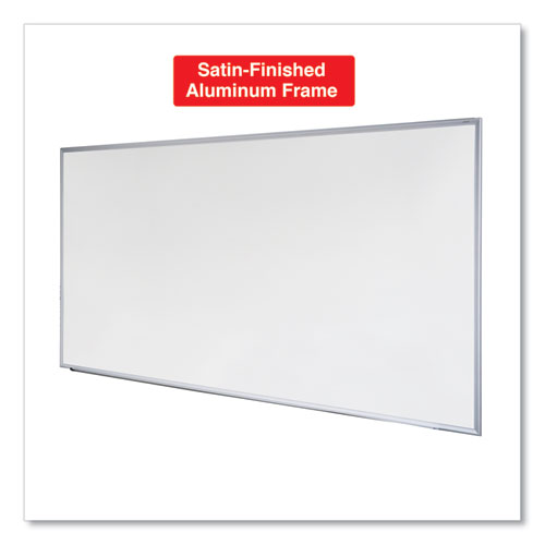 Picture of Deluxe Melamine Dry Erase Board, 72" x 48", White Surface, Anodized Aluminum Frame