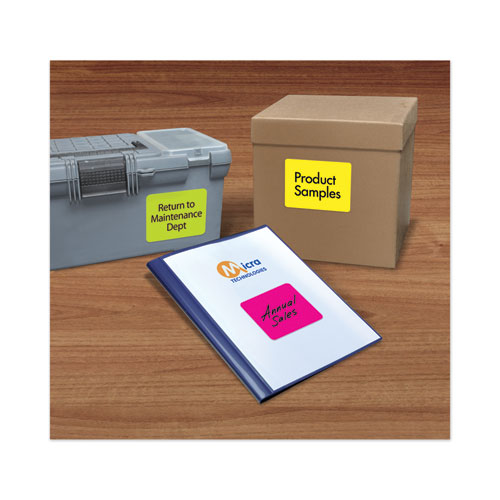 Picture of High-Vis Removable Laser/Inkjet ID Labels w/ Sure Feed, 3.33 x 4, Neon, 72/PK