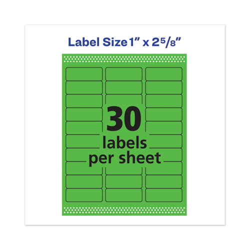 Picture of High-Visibility Permanent Laser ID Labels, 1 x 2.63, Neon Green, 750/Pack