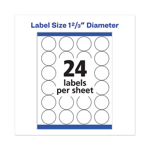 Picture of Permanent Laser Print-to-the-Edge ID Labels w/SureFeed, 1.66" dia, White, 600/PK