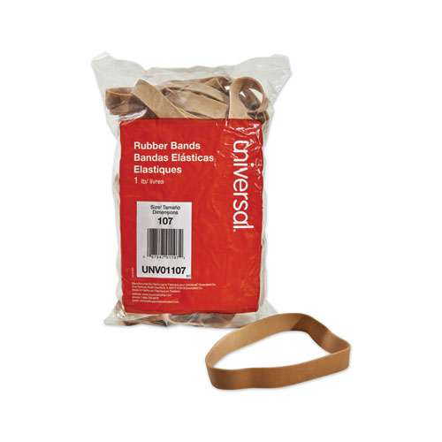Picture of Rubber Bands, Size 107, 0.06" Gauge, Beige, 1 lb Box, 40/Pack