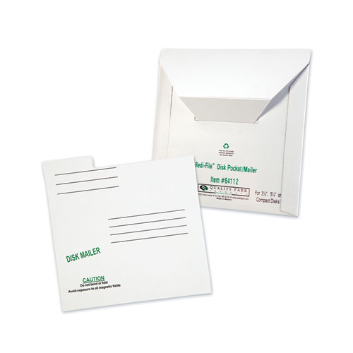 Redi-File+Disk+Pocket%2FMailer+for+CDs%2FDVDs%2C+Square+Flap%2C+Tuck-Tab+Closure%2C+6+x+5.88%2C+White%2C+10%2FPack