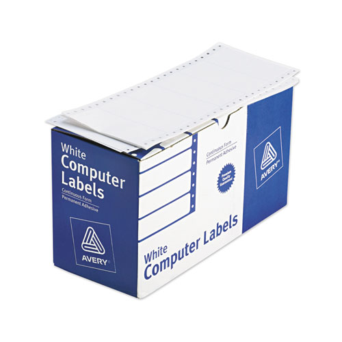 Picture of Dot Matrix Printer Mailing Labels, Pin-Fed Printers, 1.94 x 4, White, 5,000/Box