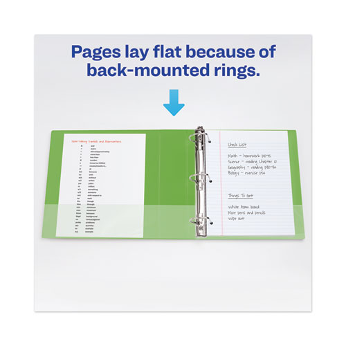 Picture of Heavy-Duty View Binder with DuraHinge and One Touch EZD Rings, 3 Rings, 1.5" Capacity, 11 x 8.5, Chartreuse