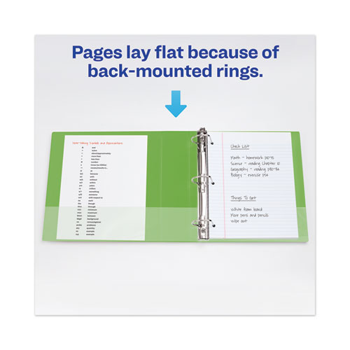 Picture of Heavy-Duty View Binder with DuraHinge and One Touch EZD Rings, 3 Rings, 2" Capacity, 11 x 8.5, Chartreuse