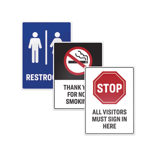 Picture of Surface Safe Removable Label Safety Signs, Inkjet/Laser Printers, 3.5 x 5, White, 4/Sheet, 15 Sheets/Pack