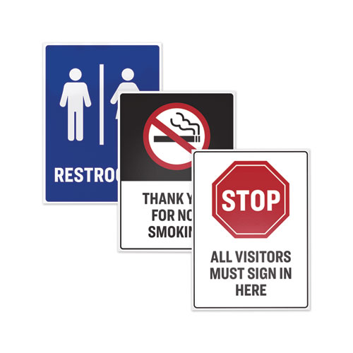 Picture of Surface Safe Removable Label Safety Signs, Inkjet/Laser Printers, 7 x 10, White, 15/Pack