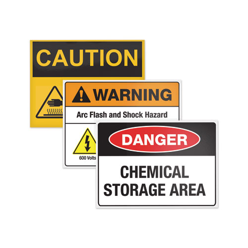 Picture of Surface Safe Removable Label Safety Signs, Inkjet/Laser Printers, 8 x 8, White, 15/Pack