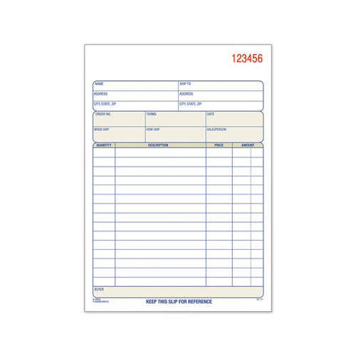 Picture of Sales Order Book, Two-Part Carbonless, 7.94 x 5.56, 50 Forms Total