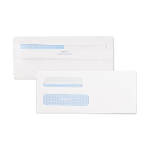 Picture of Double Window Redi-Seal Security-Tinted Envelope, #8 5/8, Commercial Flap, Redi-Seal Closure, 3.63 x 8.63, White, 500/Box