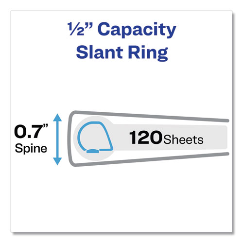 Picture of Framed View Heavy-Duty Binders, 3 Rings, 0.5" Capacity, 11 x 8.5, White