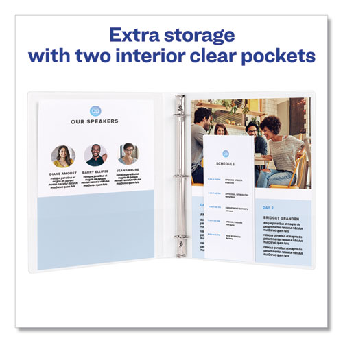 Picture of Framed View Heavy-Duty Binders, 3 Rings, 0.5" Capacity, 11 x 8.5, White