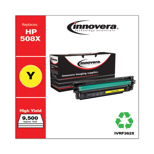 Picture of Remanufactured Yellow High-Yield Toner, Replacement for 508X (CF362X), 9,500 Page-Yield