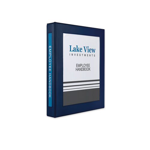 Picture of Framed View Heavy-Duty Binders, 3 Rings, 1" Capacity, 11 x 8.5, Navy Blue