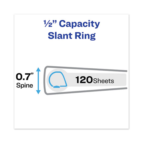 Picture of Heavy-Duty View Binder with DuraHinge and One Touch Slant Rings, 3 Rings, 0.5" Capacity, 11 x 8.5, Black