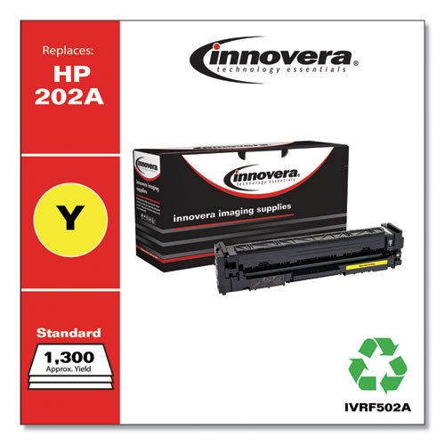 Picture of Remanufactured Yellow Toner, Replacement for 202A (CF502A), 1,300 Page-Yield