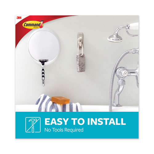 Picture of Bath Hook, Large, Metal, Satin Nickel, 5 lb Capacity, 1 Hook and 2 Strips